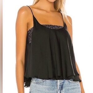 Free PeopleTurn It On  Black Camisole Top
